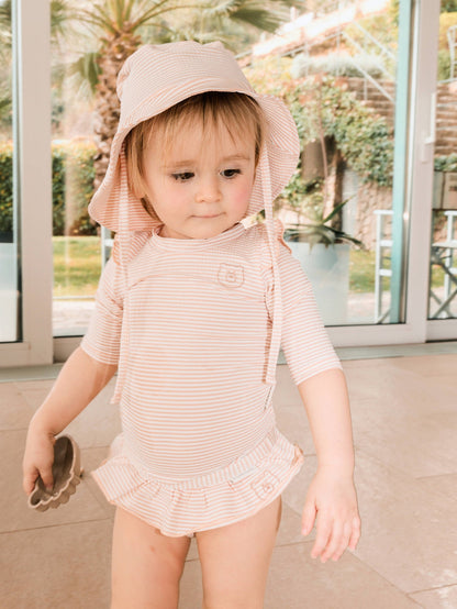 Bamboom Costume da Bagno UV50+ - Bimba - 975 - PINK STRIPES BEAR 435