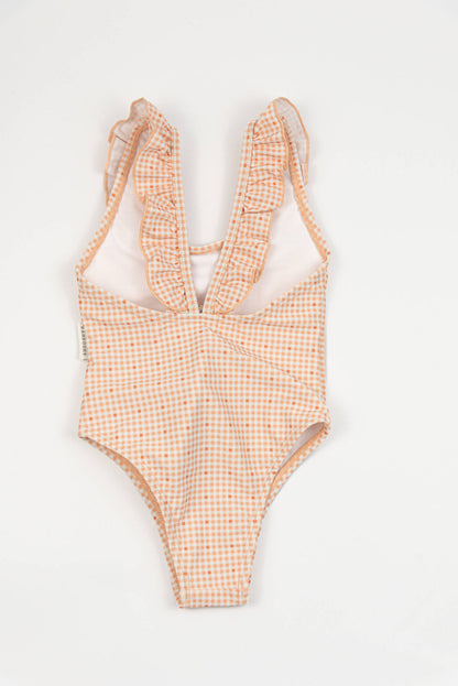 Bamboom Costume intero Tutina da mare bimba spalle volant - 976 - PEACHY SQUARE 434