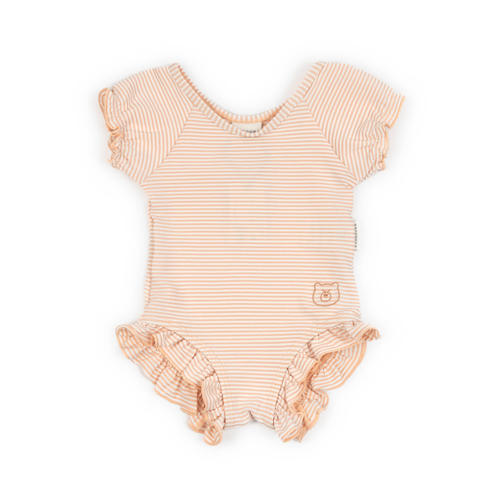 Bamboom Costume da bagno con spalle coperte 978 - PINK STRIPES BEAR 435