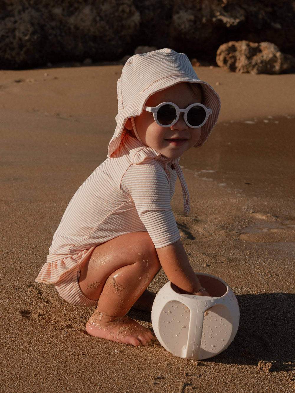 Bamboom Cappellino da mare UV50+ - 983 - PINK STRIPES BEAR 435