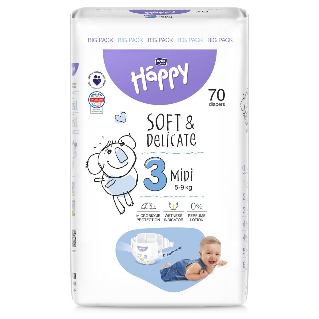 HAPPY - Pannolini tg.3 - DOUBLE PACK (2x70)