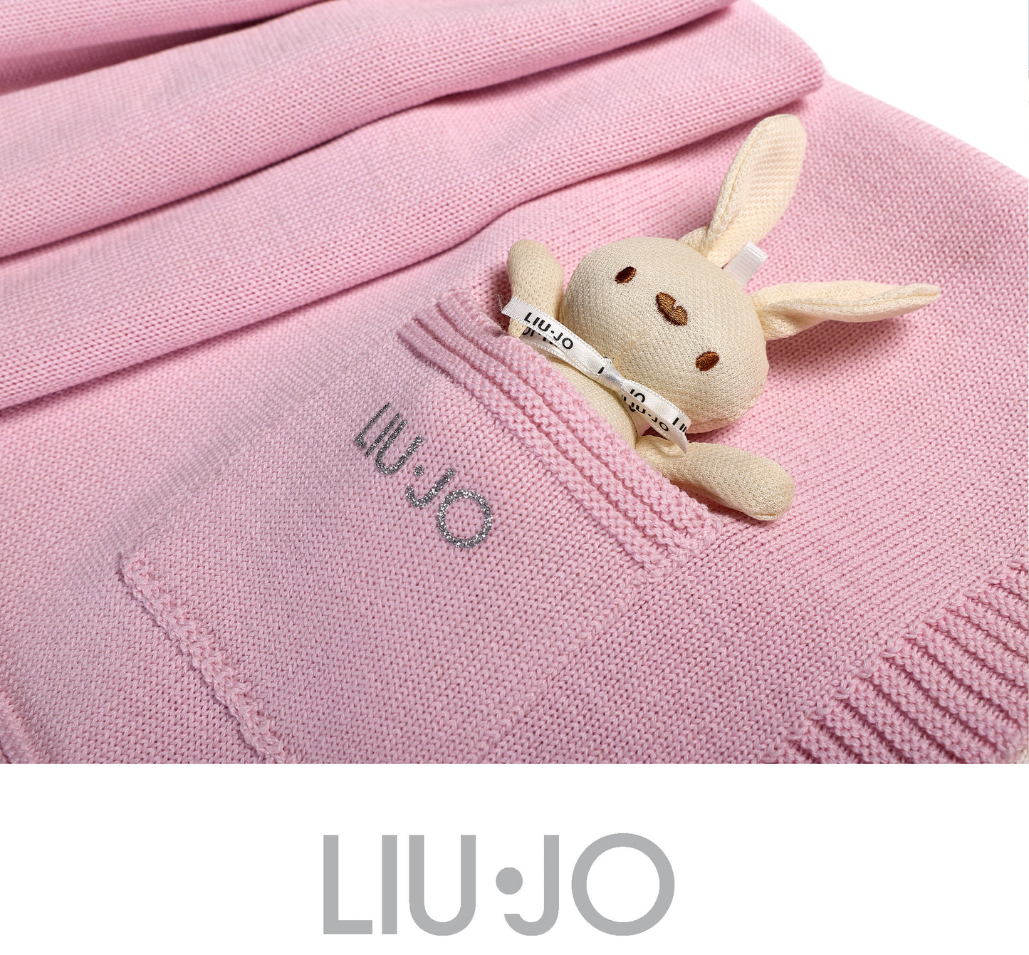 LiuJo Copertina culla carrozzina Liu Jo BUNNY cotone 90x85cm - BL675C.90 rosa