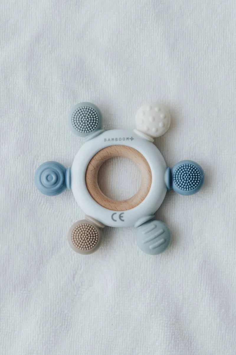 BAMBOOM Massaggiagengive legno & silicone Timone - Cielo