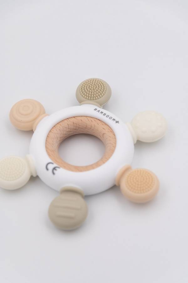 BAMBOOM Massaggiagengive legno & silicone Timone - PANNA 02