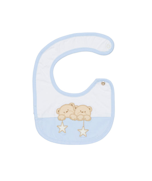 CICCINO Bavaglino Neonato - bianco celeste