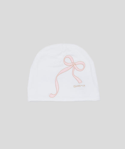 CICCINO Cappellino Neonata - bianco rosa