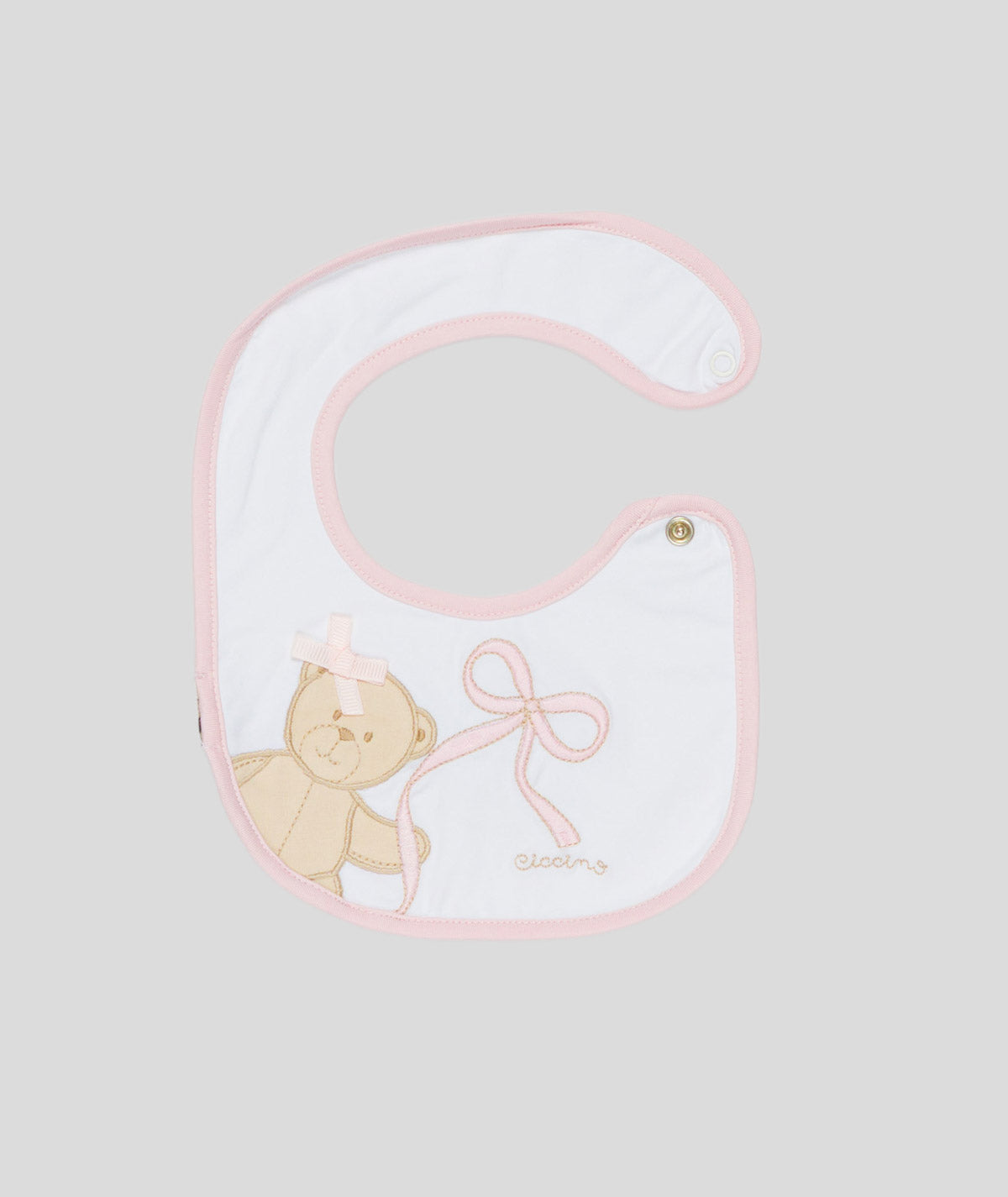 CICCINO Bavaglino Neonata - bianco rosa