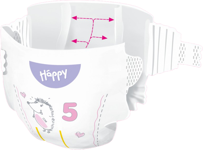 HAPPY Pannolini Happy Tg.5 – JUNIOR 52 x 2 = 104pz - BOX COLORATO