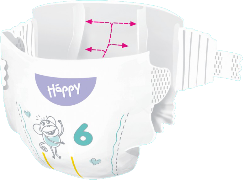 HAPPY Pannolini Happy Tg.6 – JUNIOR EXTRA 48 x 2 = 96pz - BOX COLORATO