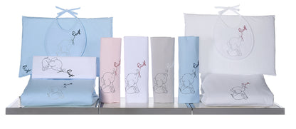 LIUJO Set Lenzuola 3pz Carrozzina ELEFANTINO - rosa