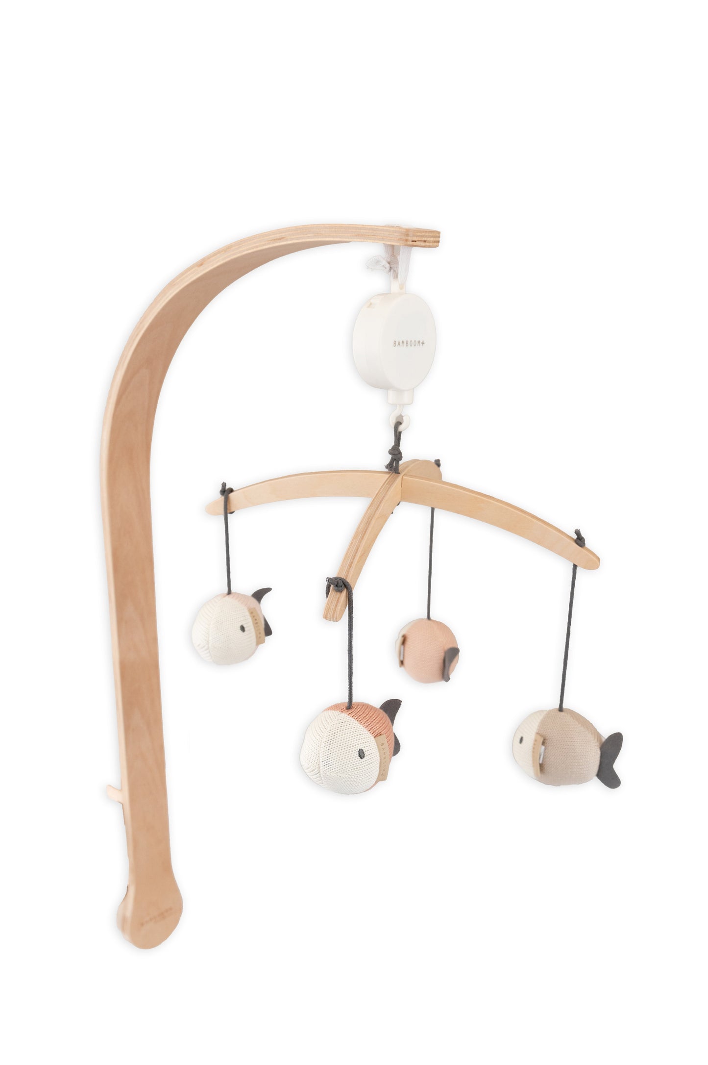 Bamboom Giostrina in legno con toys a maglia di Bambù Fish - FISH PINK 284