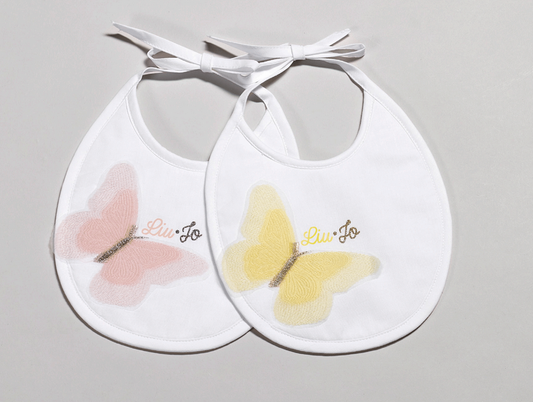 LiuJo bavaglino bavetta serie TULLE FARFALLE - BA110B - bianco giallo