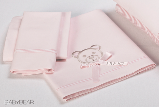LiuJo - set lenzuola 3 pezzi lettino Baby Bear rosa - BL428L