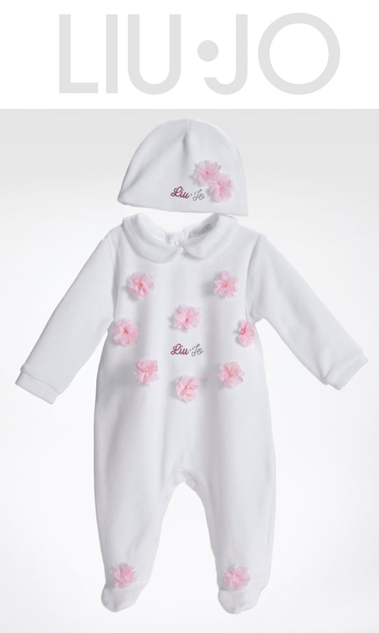 LiuJo - Tutina con cappellino- FIORI - taglia 3m