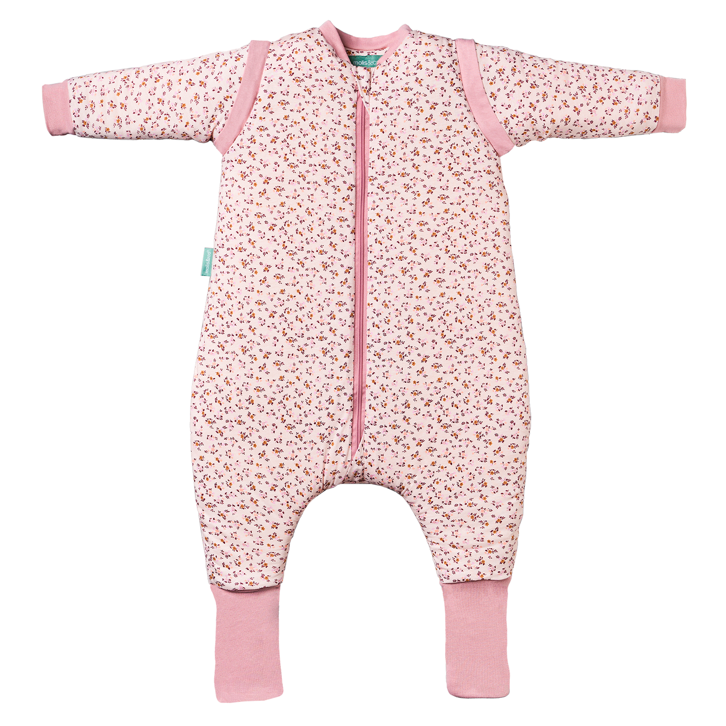 Molis&Co - Sacco nanna con piedini e maniche e calzini antiscivolo - Misty Rose - TOG 2.5