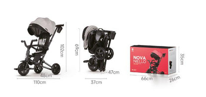 Qplay - Triciclo NOVA Niello 6in1 - da 10 mesi a 72 mesi - GREY