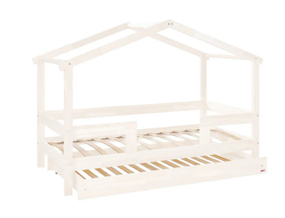 PICCI Letto JUNIOR legno con cassetto uso lettino Cottage - SBIANCATO - inclusi DOPPI Materassi