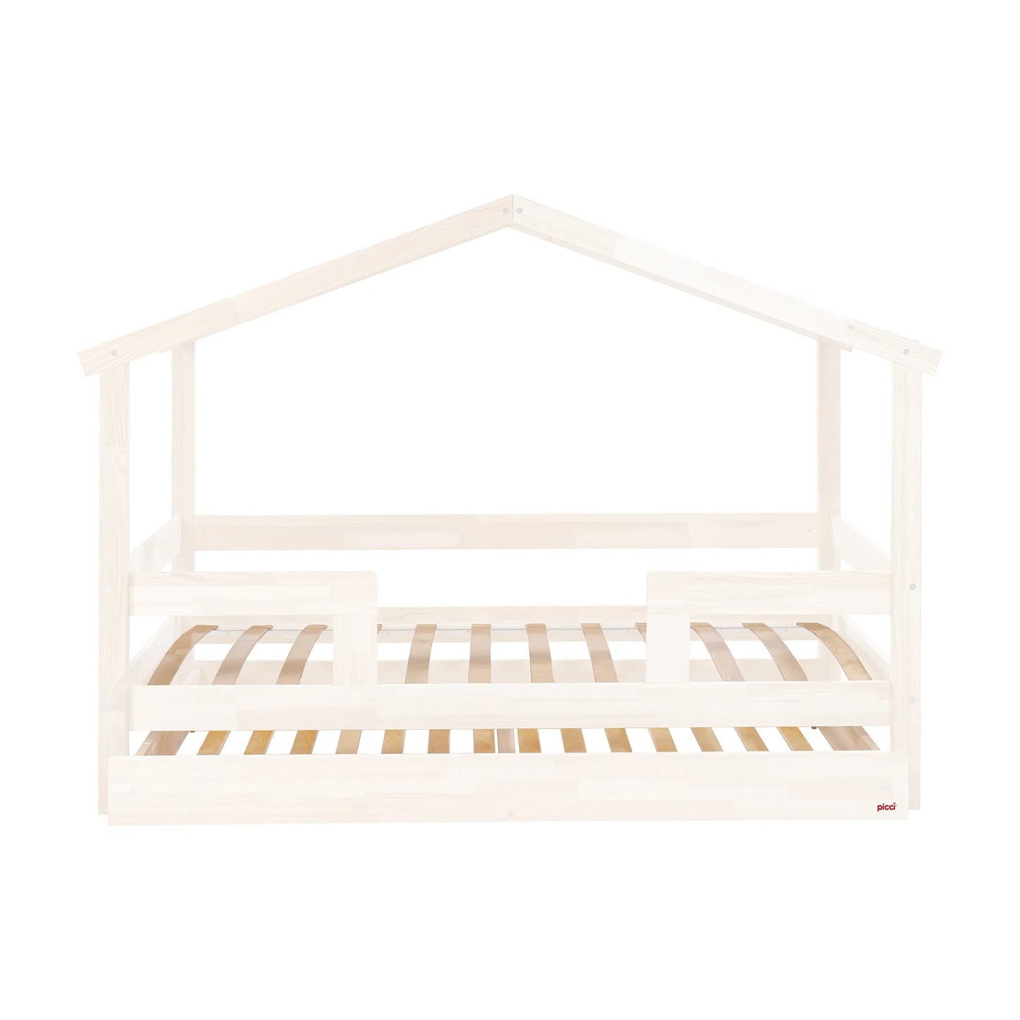 PICCI Letto JUNIOR legno con cassetto uso lettino Cottage - SBIANCATO - inclusi DOPPI Materassi