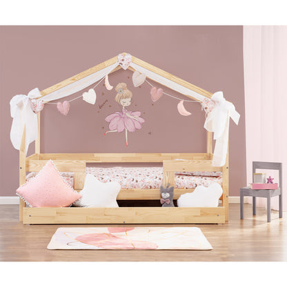 PICCI Letto JUNIOR legno con cassetto uso lettino Cottage - SBIANCATO - inclusi DOPPI Materassi