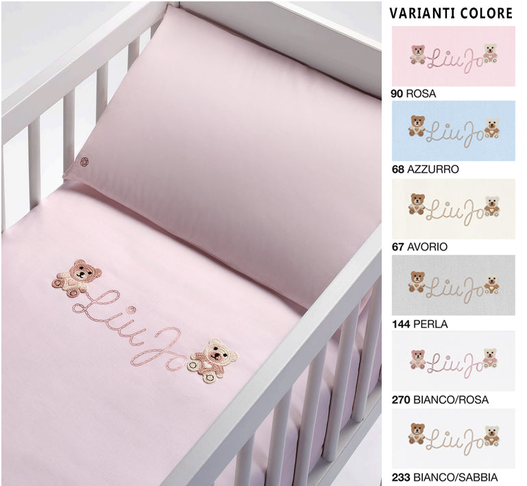 LiuJo Parure Culla Carrozzina 4pz - BEAR LJ - BL636C colore Bianco Sabbia