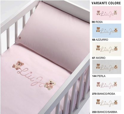 LiuJo Parure Culla Carrozzina 4pz - BEAR LJ - BL636C colore Bianco Sabbia