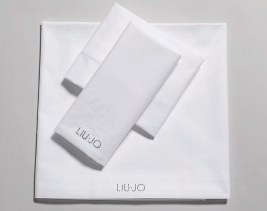LIUJO Set Lenzuola 3pz Carrozzina GLITTER - BL374C - colore bianco