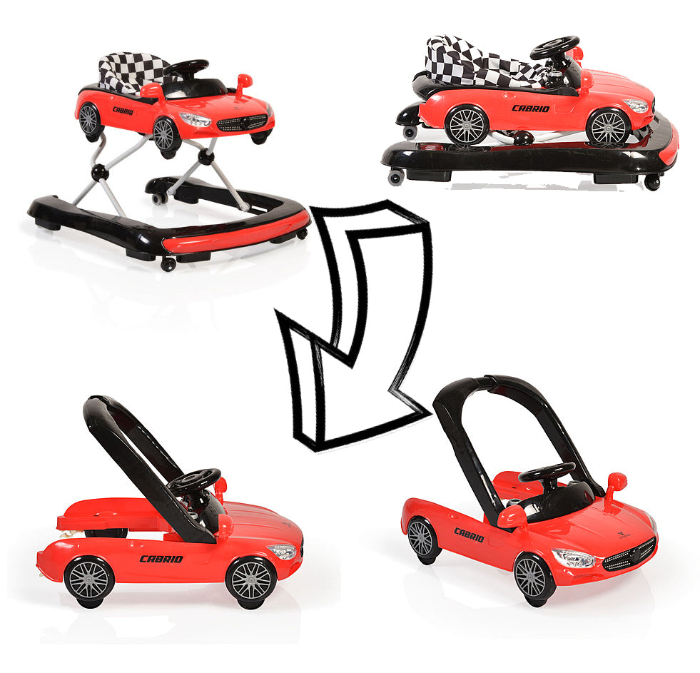 CANGAROO - Girello Cabrio 2in1 walker - rosso