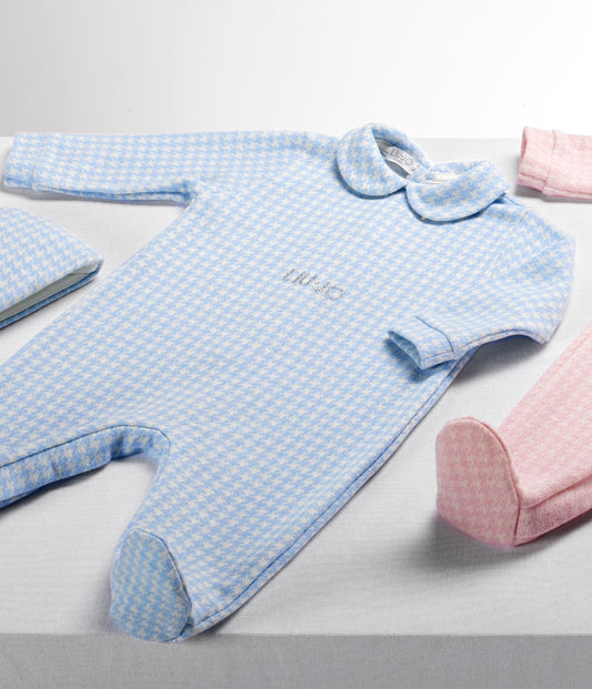 LiuJo - Tutina con cappellino- PIED DE POULE - 3m - azzurro