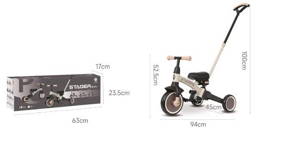 Qplay - Triciclo STAGER 3in1 - da 24 mesi a 72 mesi - BROWN