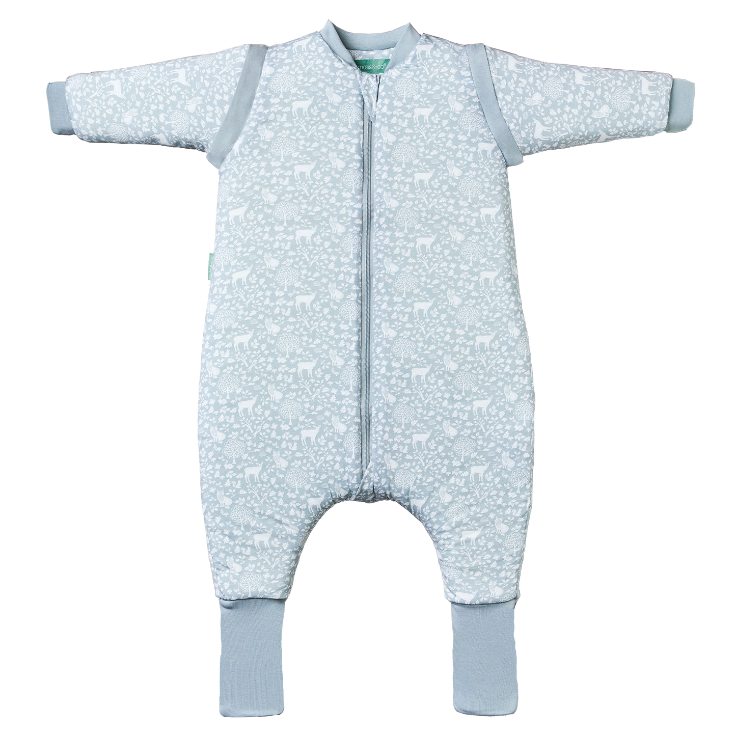 Molis&Co - Sacco nanna con piedini e maniche e calzini antiscivolo - Woodland - TOG 2.5