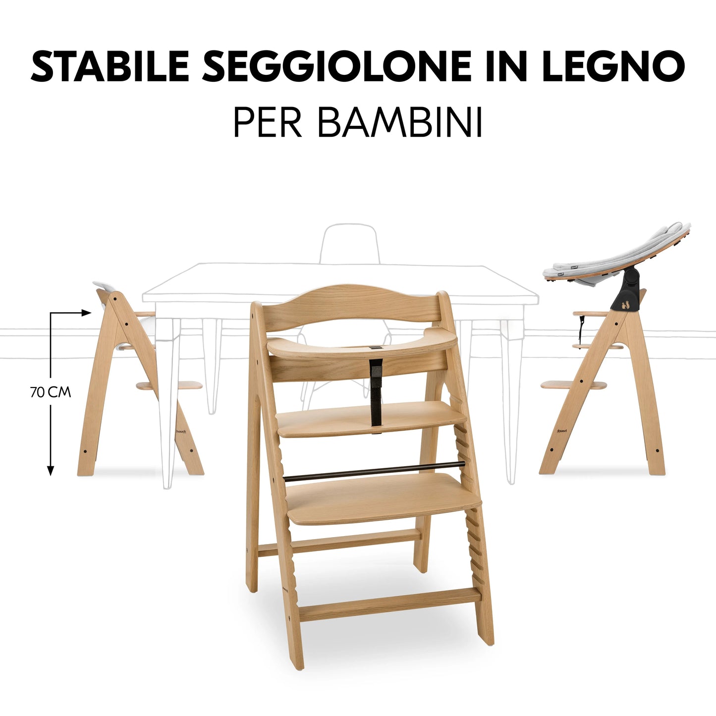 Hauck Set seggiolone evolutivo in legno Arketa (4in1)