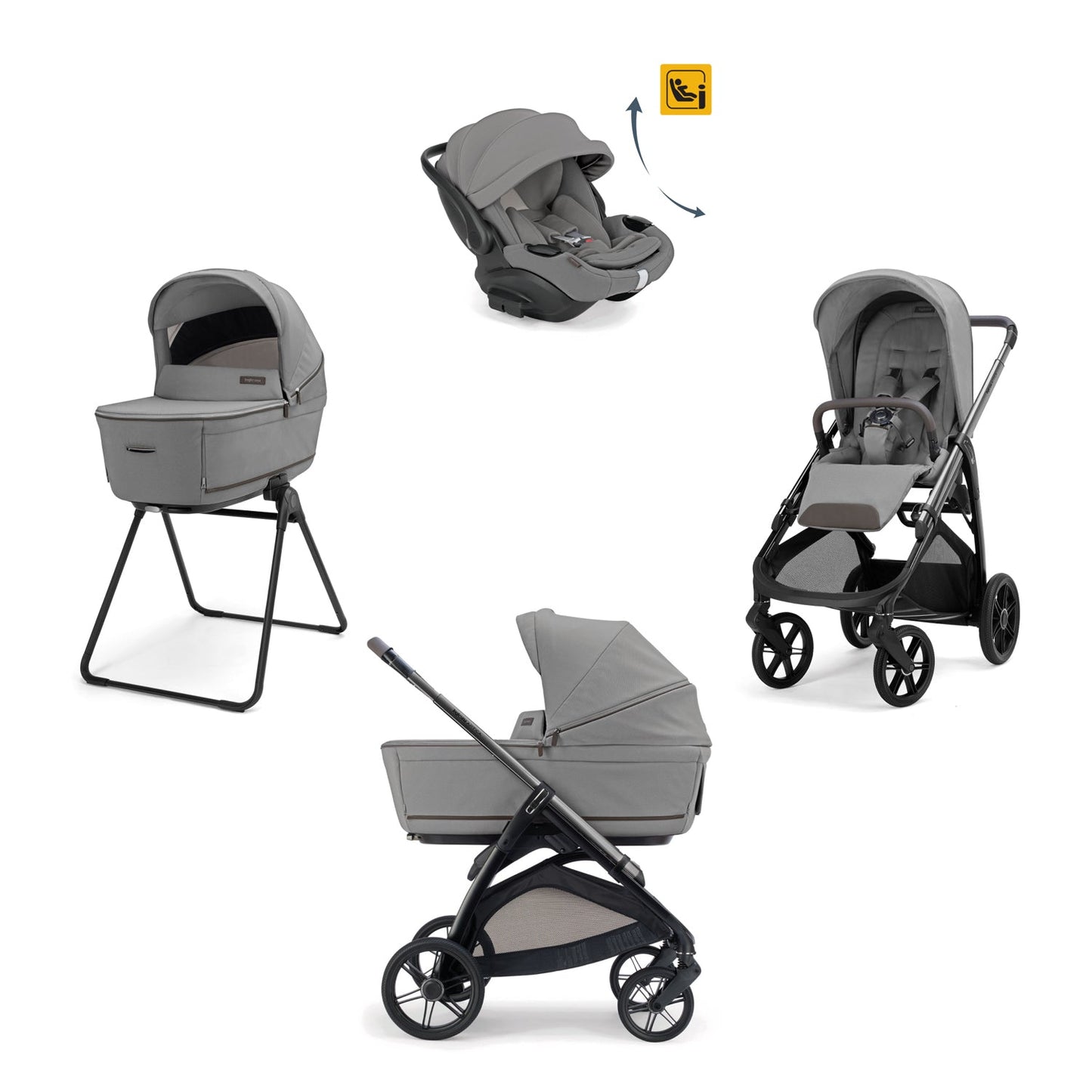 INGLESINA Sistema QUATTRO Aptica con Darwin recline EVO e BORSA IN OMAGGIO - Crystal Grey