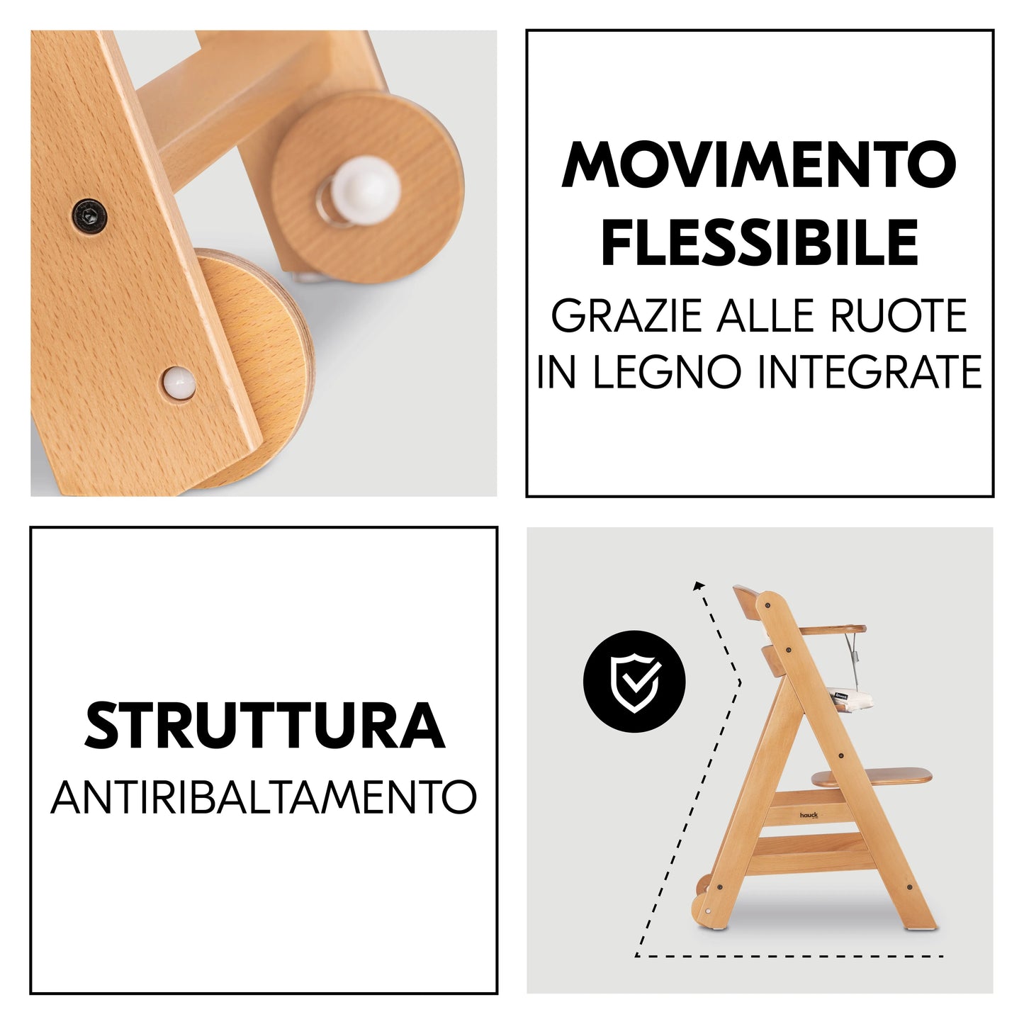 Hauck Set seggiolone evolutivo in legno Beta+ (6in1)