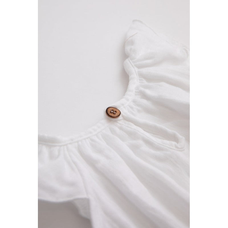 BAMBOOM Blusa Canotta con Volant bimba 337 - Bianco