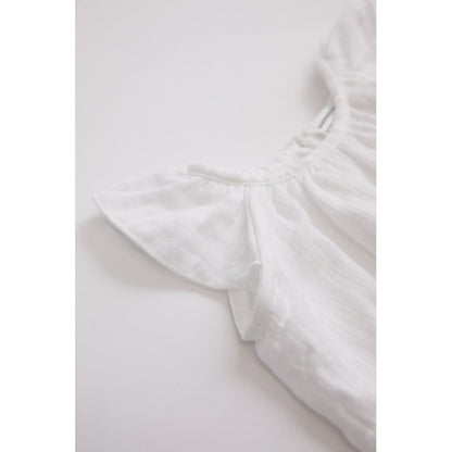 BAMBOOM Blusa Canotta con Volant bimba 337 - Bianco
