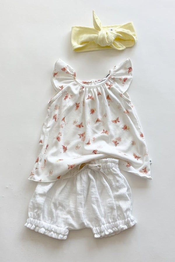 BAMBOOM Blusa Canotta con Volant bimba 337 - Farfalla