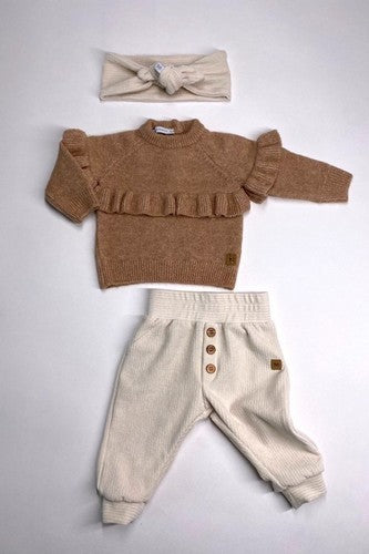 BAMBOOM Maglioncino con volant bimba - 32535 - cammello