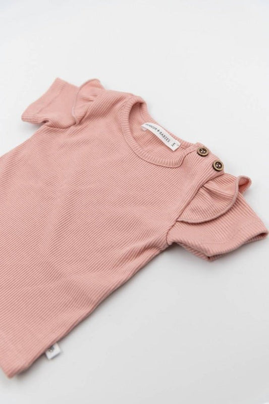 BAMBOOM Shirt maniche corte con spalle volant - 336PE - Rosa Scuro 337