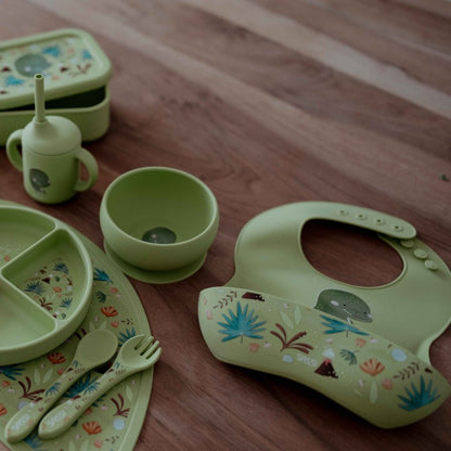 SASSI Bavaglino in silicone con tasca – Dinosauro Cracky