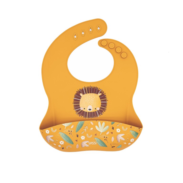 SASSI Bavaglino in silicone con tasca – Leone Chompy