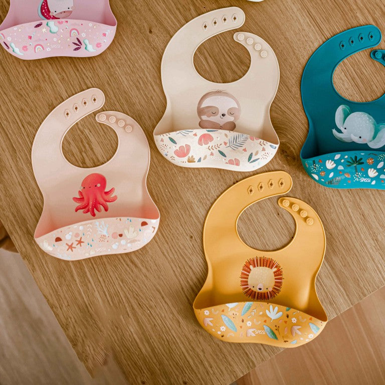 SASSI Bavaglino in silicone con tasca – Leone Chompy