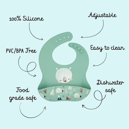 SASSI Bavaglino in silicone con tasca – ORSO MUNCHY