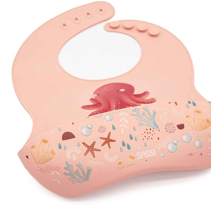 SASSI Bavaglino in silicone con tasca – Polpo Slurpy