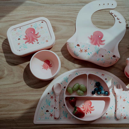 SASSI Bavaglino in silicone con tasca – Polpo Slurpy