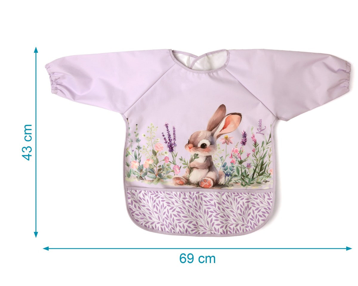 KIOKIDS - Bavaglino impermeabile con maniche CONIGLIETTA