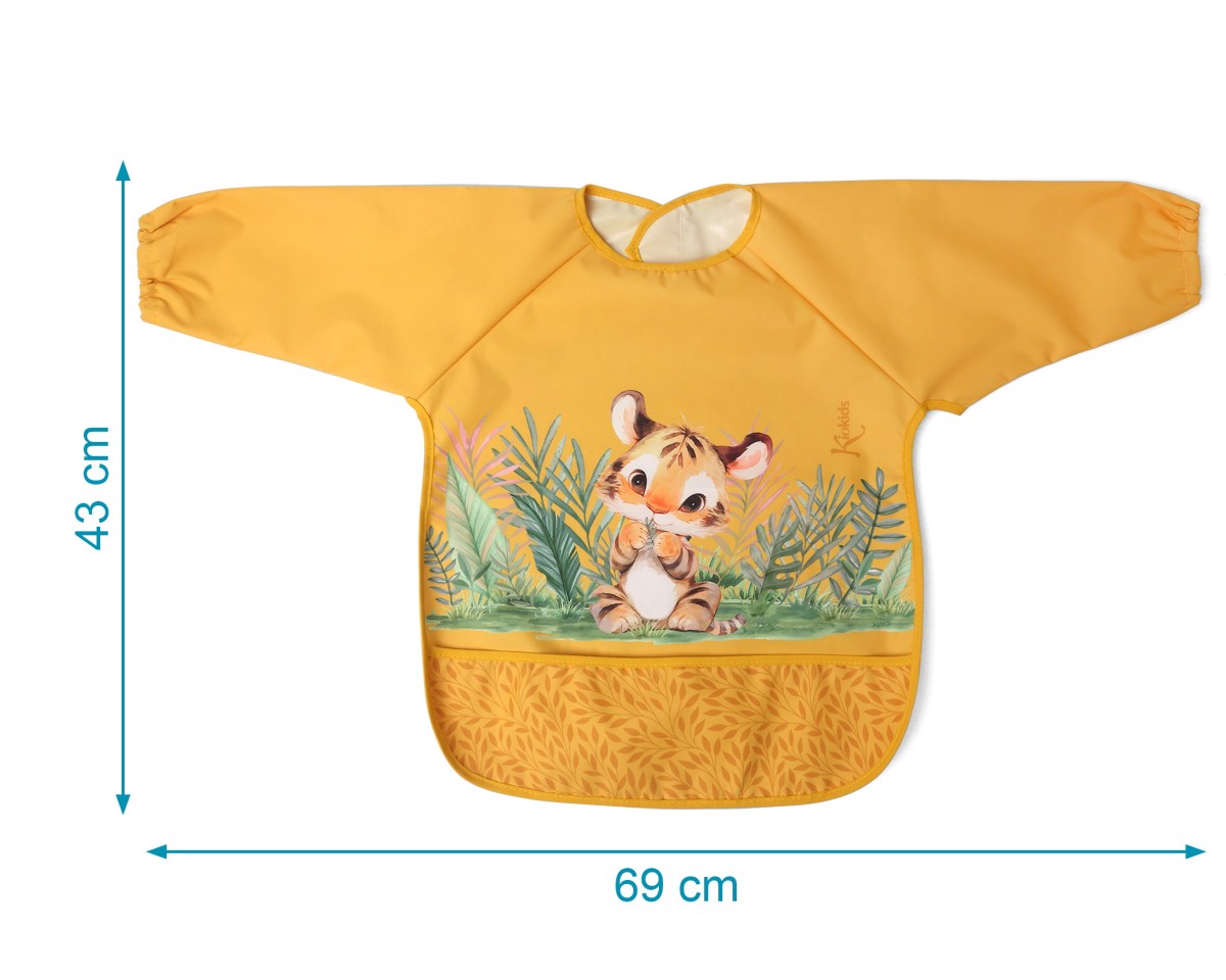 KIOKIDS - Bavaglino impermeabile con maniche TIGROTTO