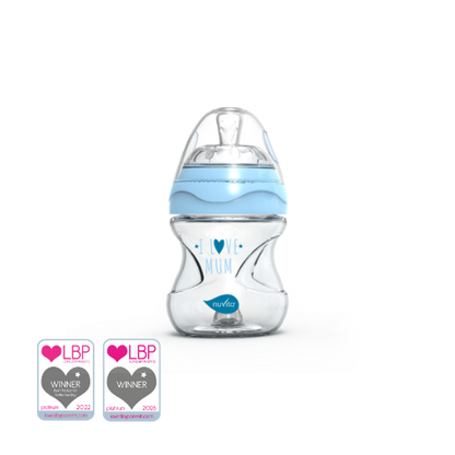 NUVITA - Biberon anticolica in vetro - Materno Feel - 140ml - celeste