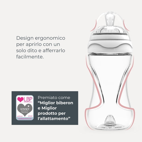 NUVITA - Biberon anticolica in vetro - Materno Feel - 140ml - celeste