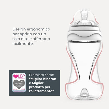 NUVITA - Biberon anticolica in vetro - Materno Feel - 140ml - celeste
