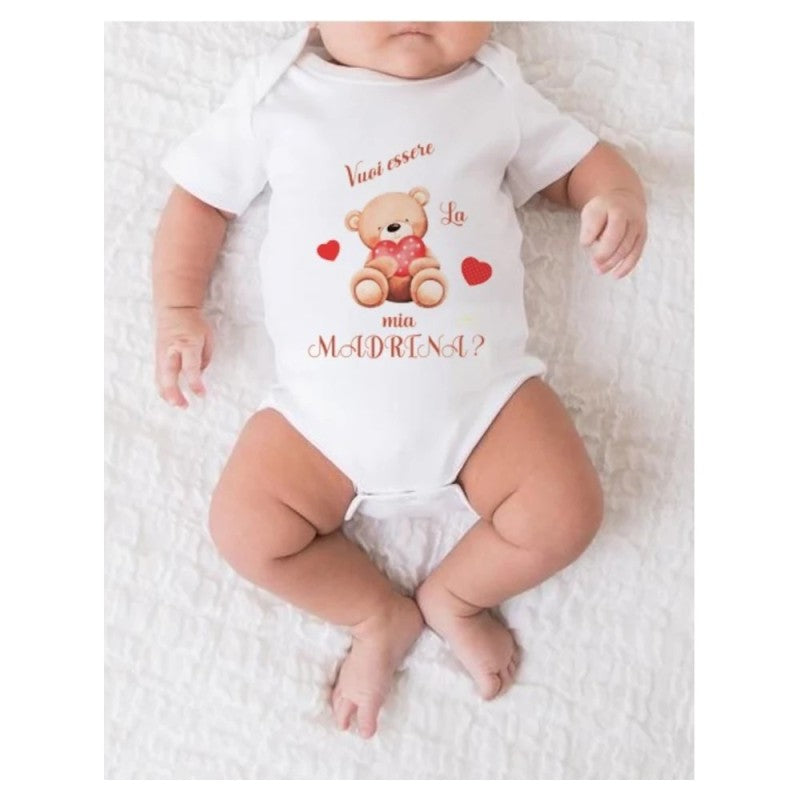 MELLA KIDS - Body con frase - Vuoi essere la mia madrina?